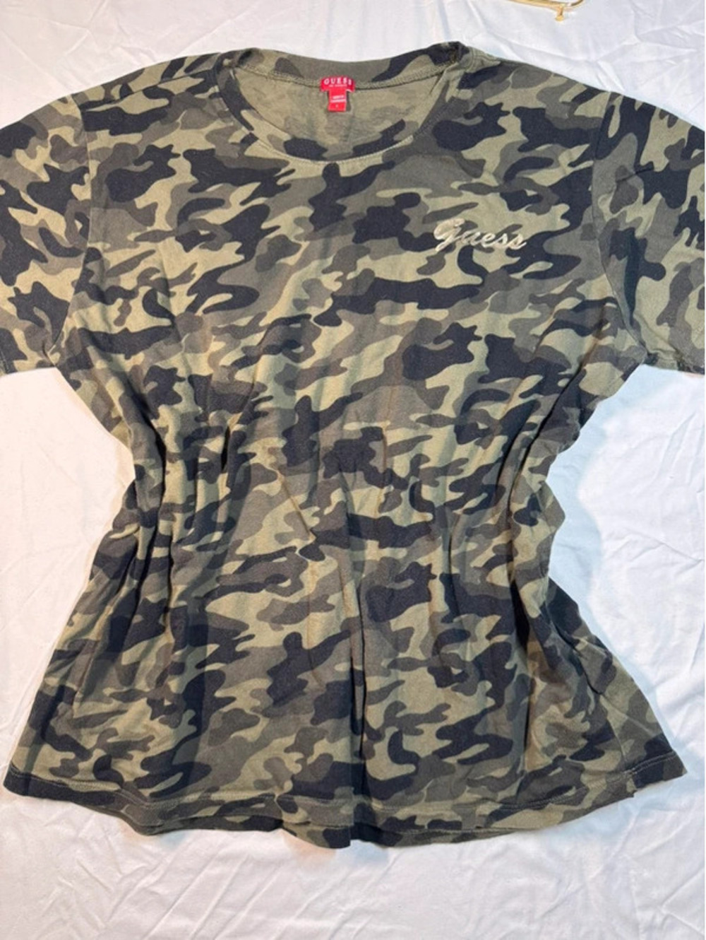Guess Los Angeles Camo Foil Graphic Tee Large